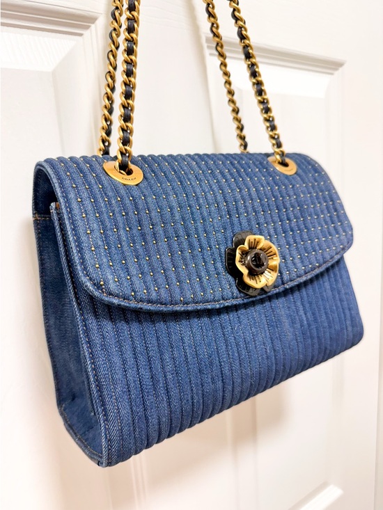 Coach Parker Denim Quilted Tea Rose Turnlock Shoulder Bag main image 9